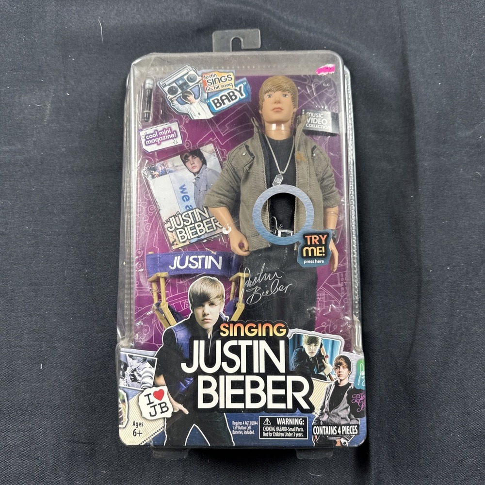 Justin Bieber 12" Singing "Baby" Doll 2010 #31020 Brand New Sealed *DAMAGED BOX*